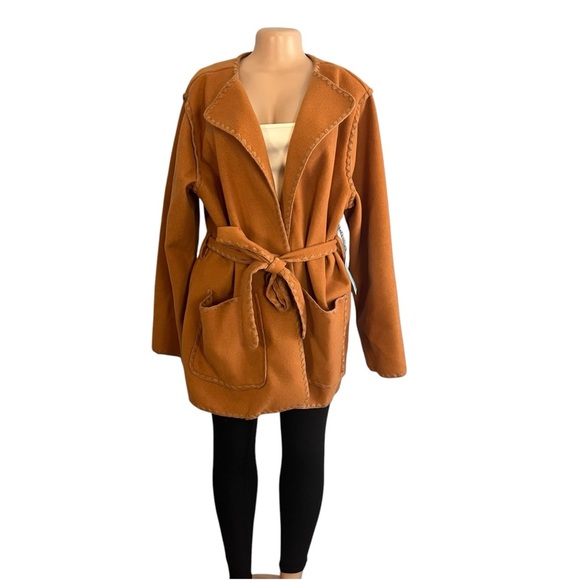 Draper James Blanket Stitch Jacket Brown - Picture 3 of 12